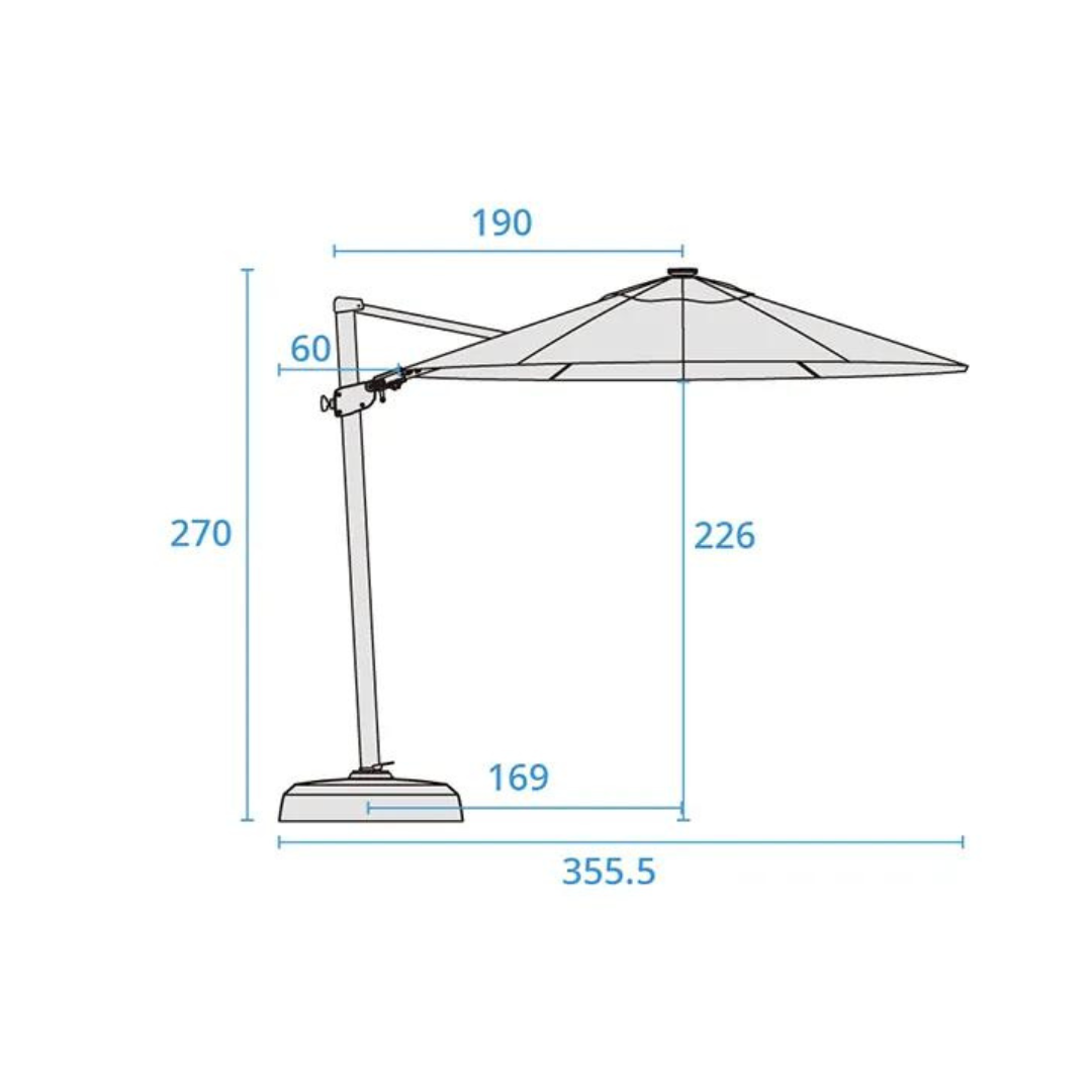 Kettler 3x3m LED Solar Parasol