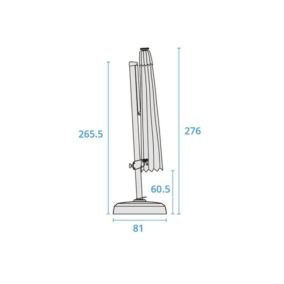 Kettler 3x3m LED Solar Parasol