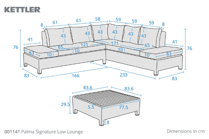 Kettler Palma Signature Low Lounge Set in Oyster