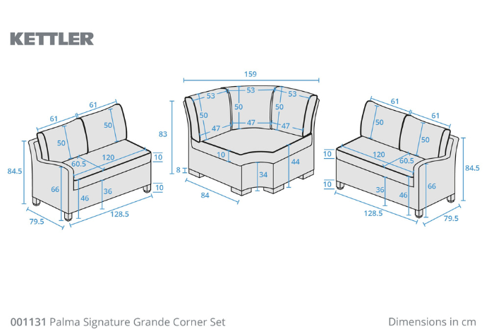 Kettler Palma Signature Grande Corner Set with Hi/low Table