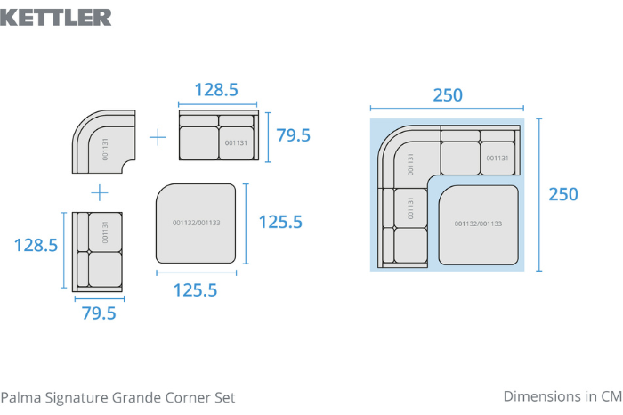 Kettler Palma Signature Grande Corner Set with Hi/low Table